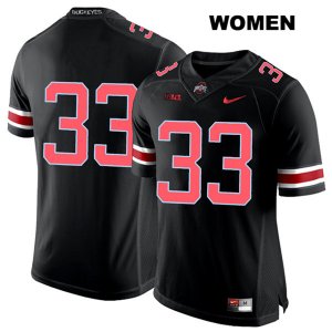 Women's NCAA Ohio State Buckeyes Dante Booker #33 College Stitched No Name Authentic Nike Red Number Black Football Jersey GZ20H20ZK